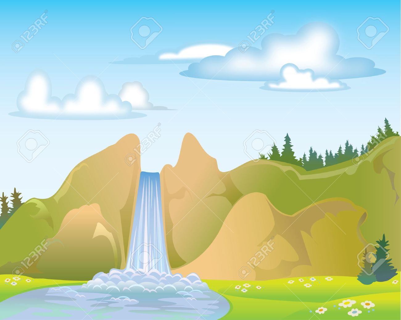 free clipart images waterfalls - photo #20