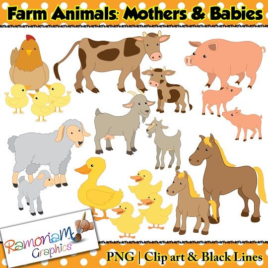 animals and their young clipart - photo #2