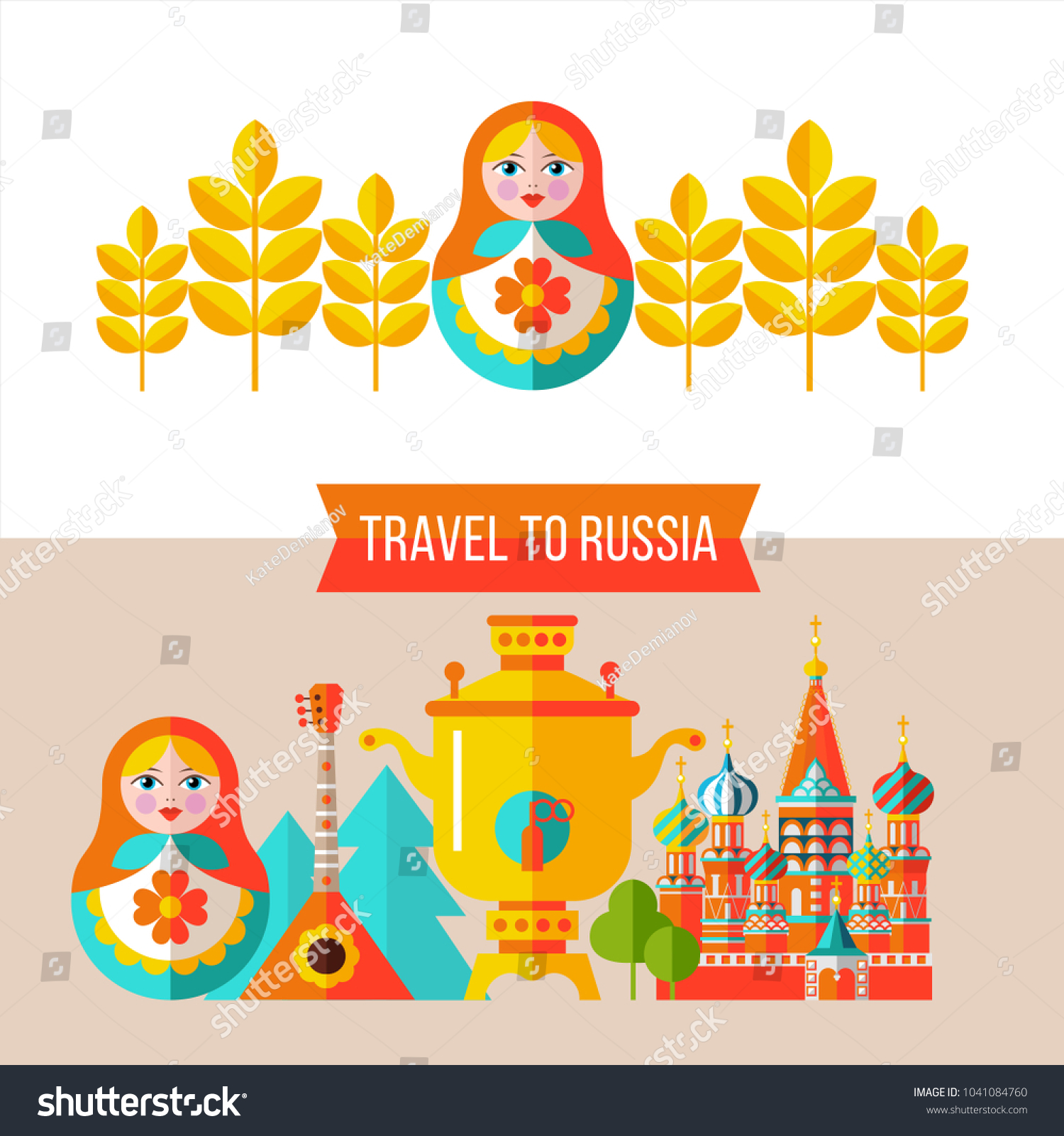 Welcome Russia Travel Russia Set Clipart Stock Vector (Royalty Free.