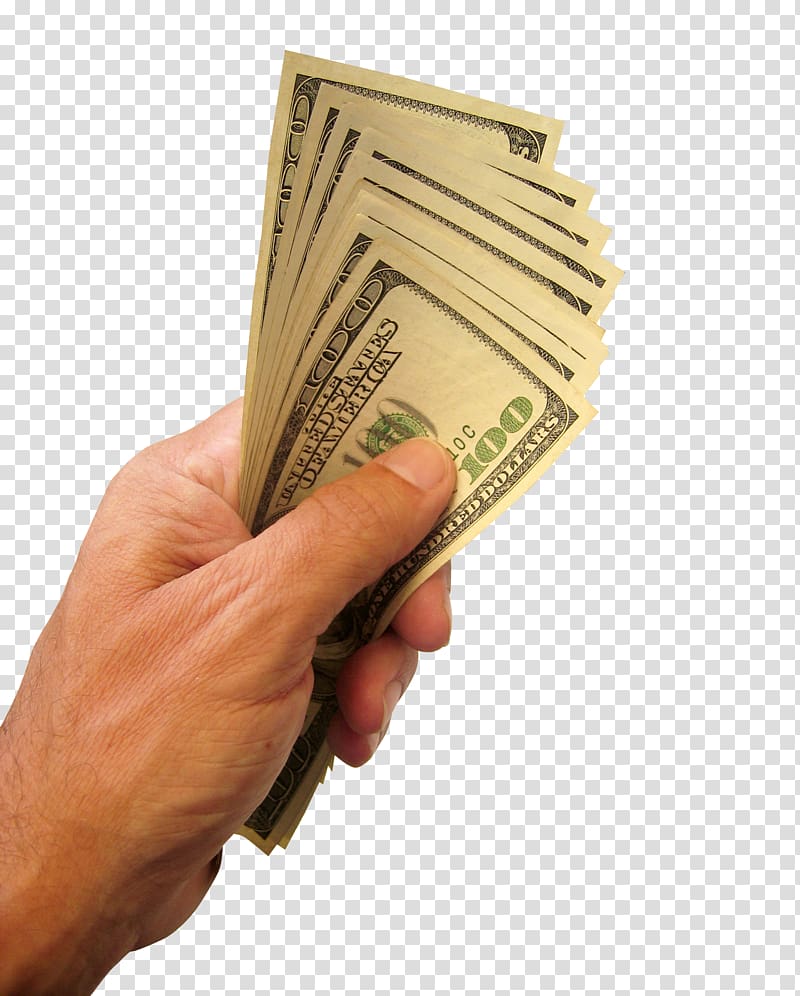 Person holding 100 US dollar banknote, Savings account Money.