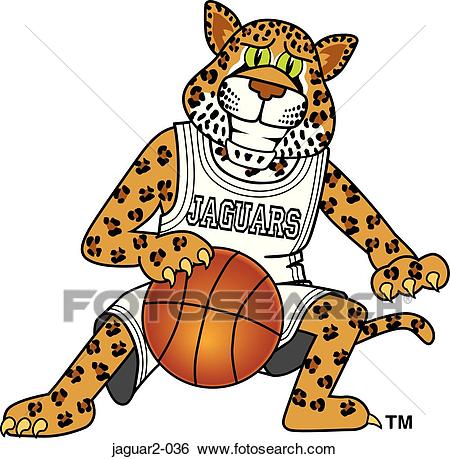 Stock Illustration of Jaguar 2 playing Basketball jaguar2.