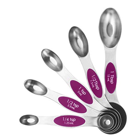 Magnetic Measuring Spoons Stainless Steel Multifunction Teaspoon and Spoon  Used for Drying and Liquid Components in Kitchen Cooking.