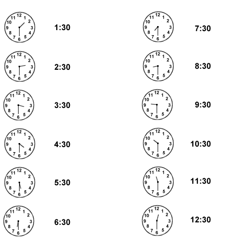 Clocks 3 30 Clipart.