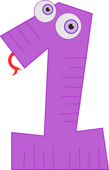 Striped number 1 clipart.