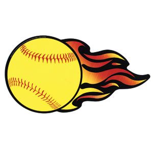 Flaming Softball Clipart.