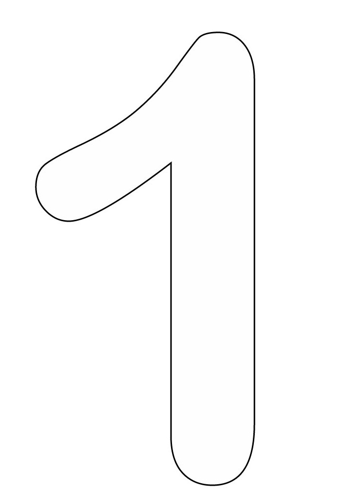 Number 1 Coloring Pages For Preschoolers.