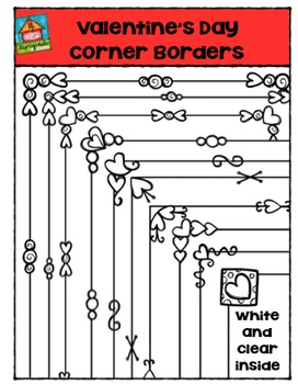 Valentine\'s Day Corner Borders {P4 Clips Trioriginals Digital Clip Art}.