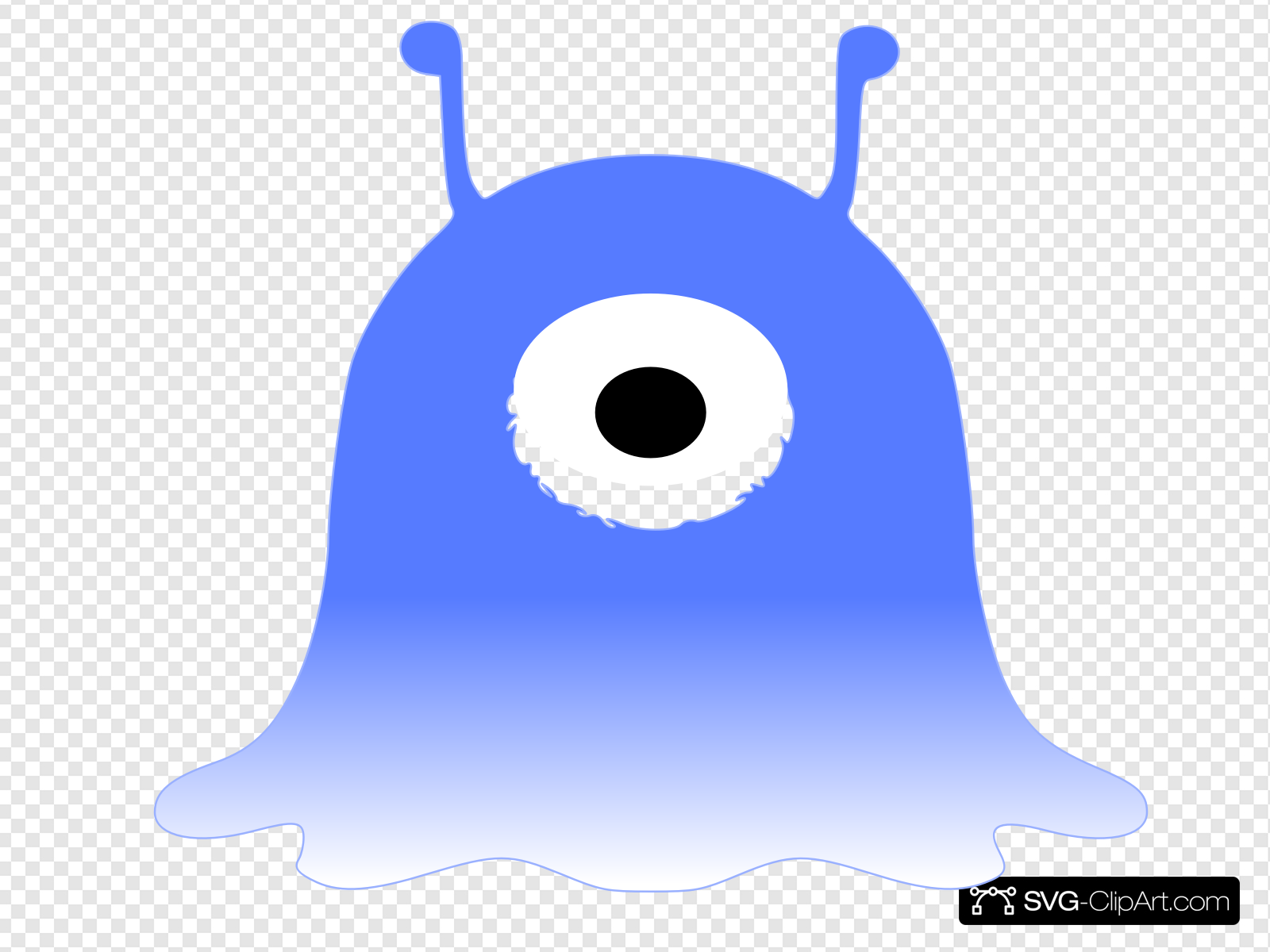 Blue One Eyed Monster Clip art, Icon and SVG.