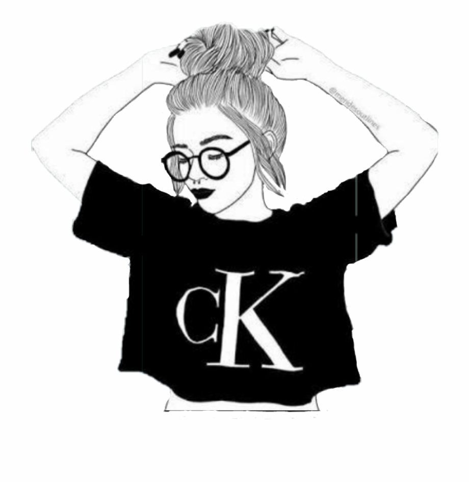 1 Girl Nerd Cartoon Calvin Klein.