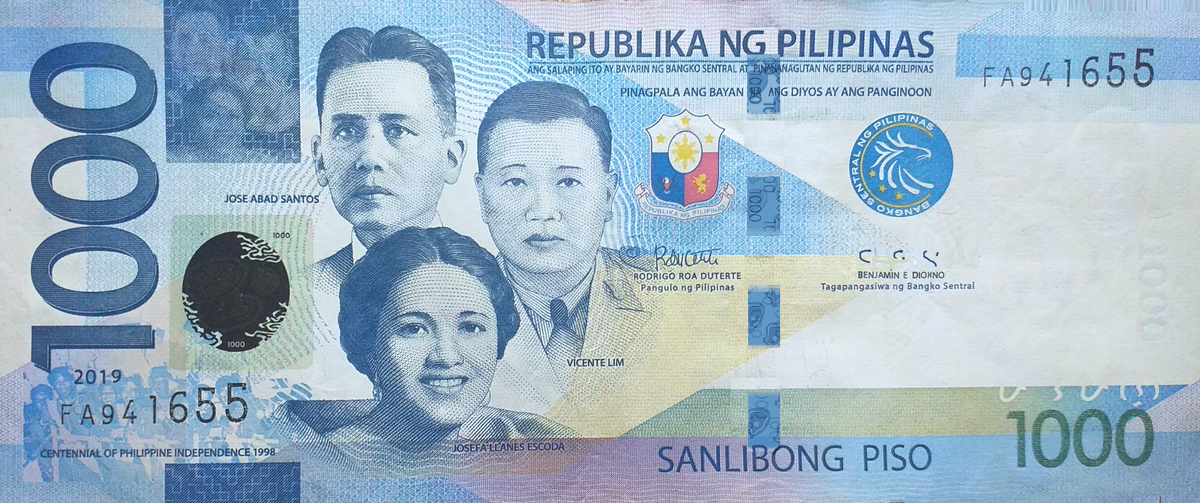Philippine one thousand peso note.
