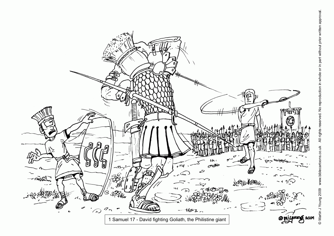 Free Free Printable Coloring Pages David And Goliath.