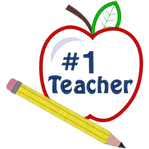 1 Teacher Apple Clipart.