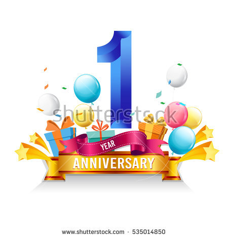 1 Year Anniversary Celebration Logo Birthd #126623.