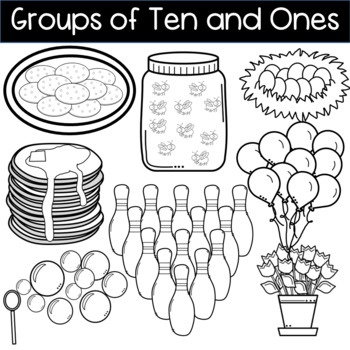 Groups of Ten and Ones Clipart (Place Value).