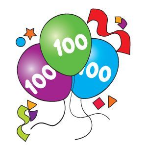100th Day Printable Clipart.