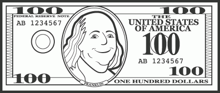 100 Dollar Note Clipart.