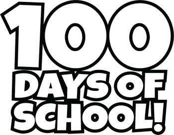 FREE 100 Days of School Clipart / Happy 100th Day of School.