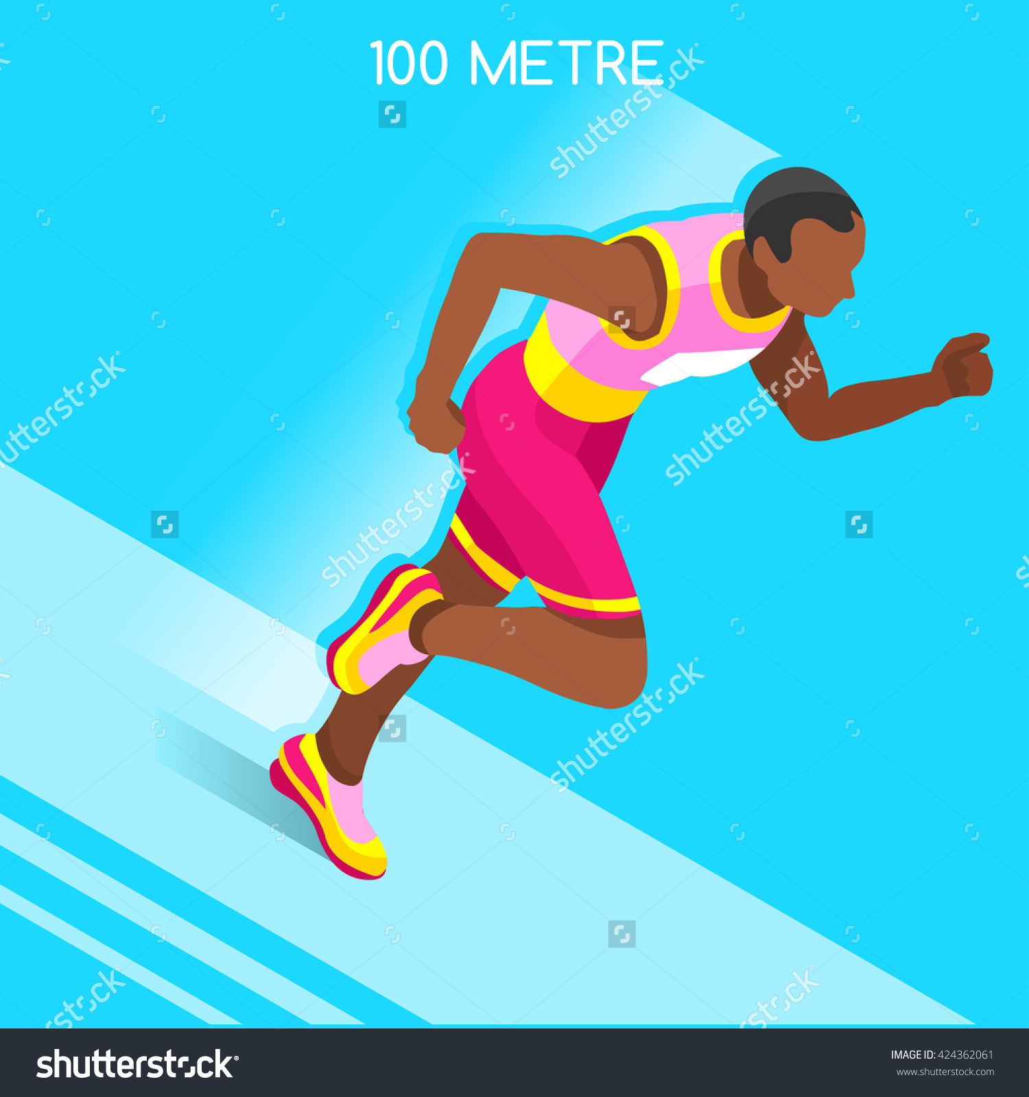 Бег на 100 метров рисунок