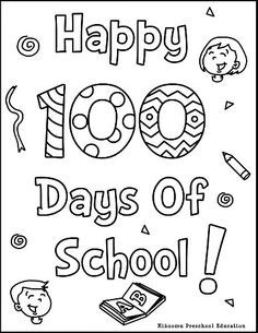 100th Day Of School Kindergarten Coloring Pages.