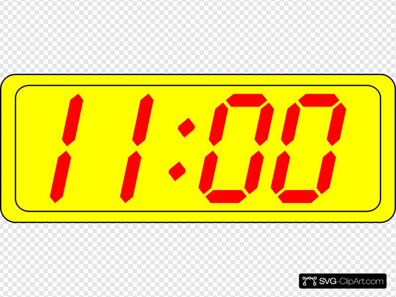 Digital Clock 11:00 Clip art, Icon and SVG.