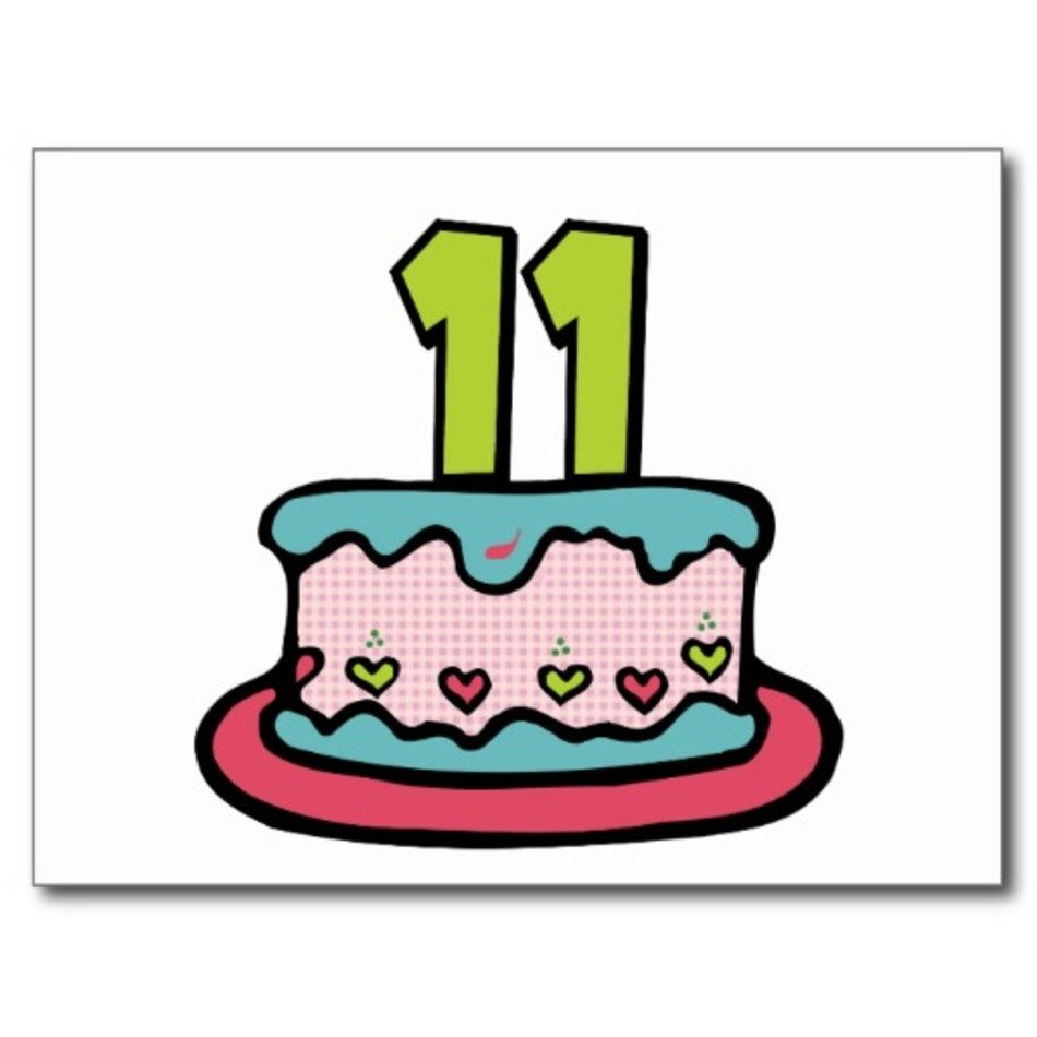 11 Year Old Birthday Cake Clip Art free image.