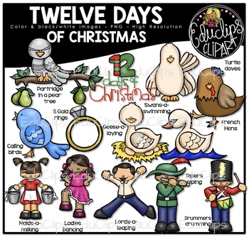 Twelve Days of Christmas Clip Art Bundle {Educlips Clipart}.