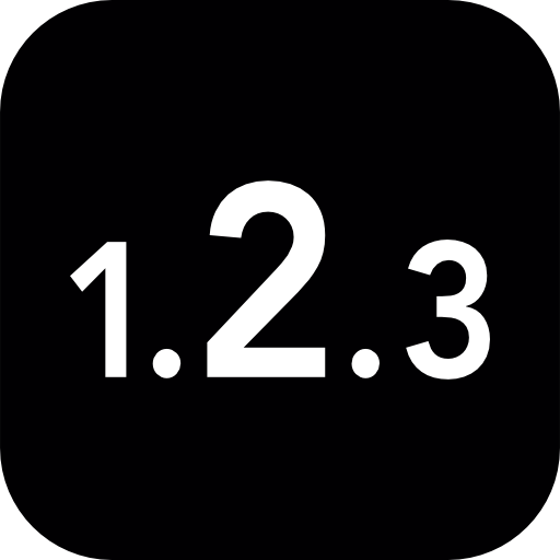 Numbers 123 with the second bigger inside a rounded square Icons.