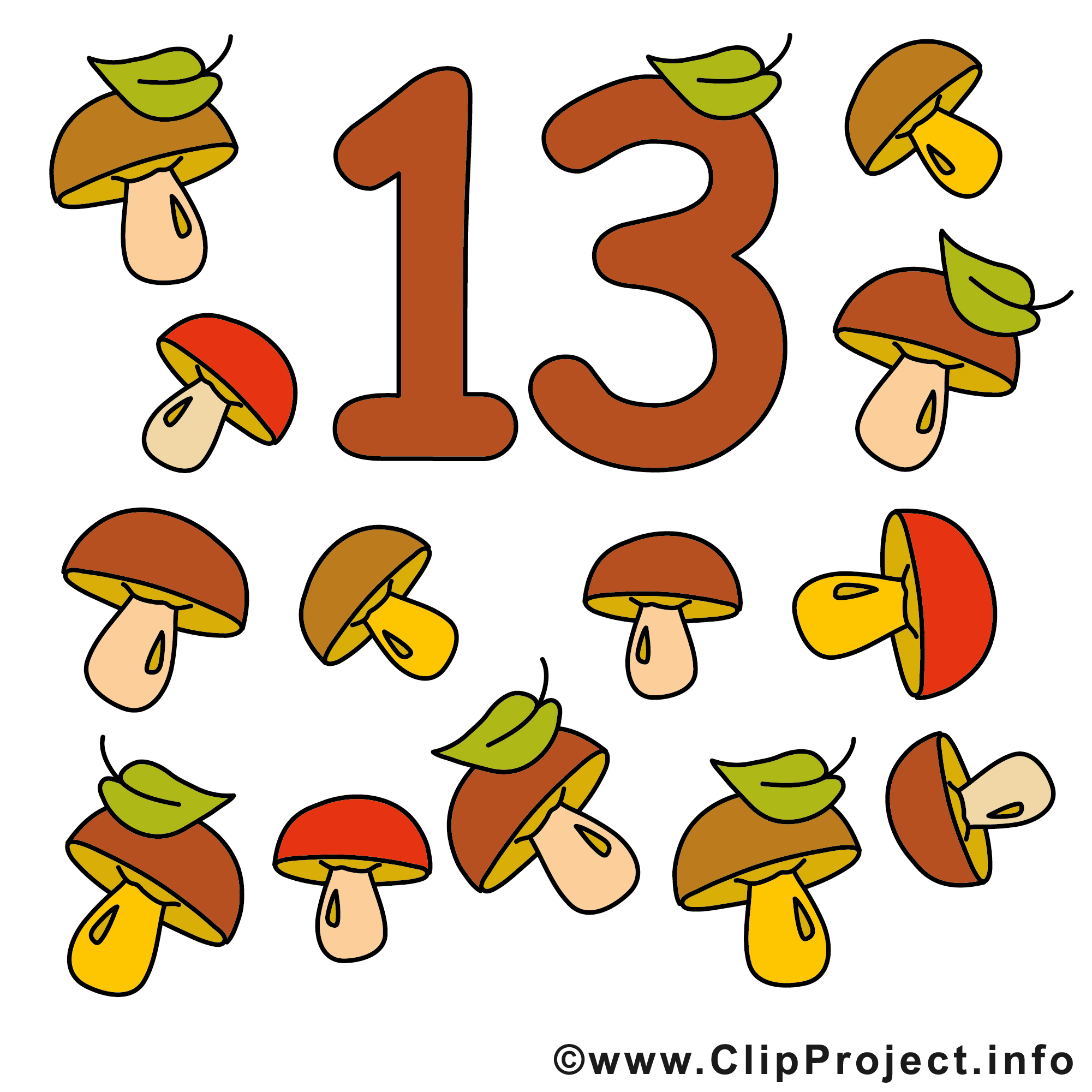 Thirteen Clipart.