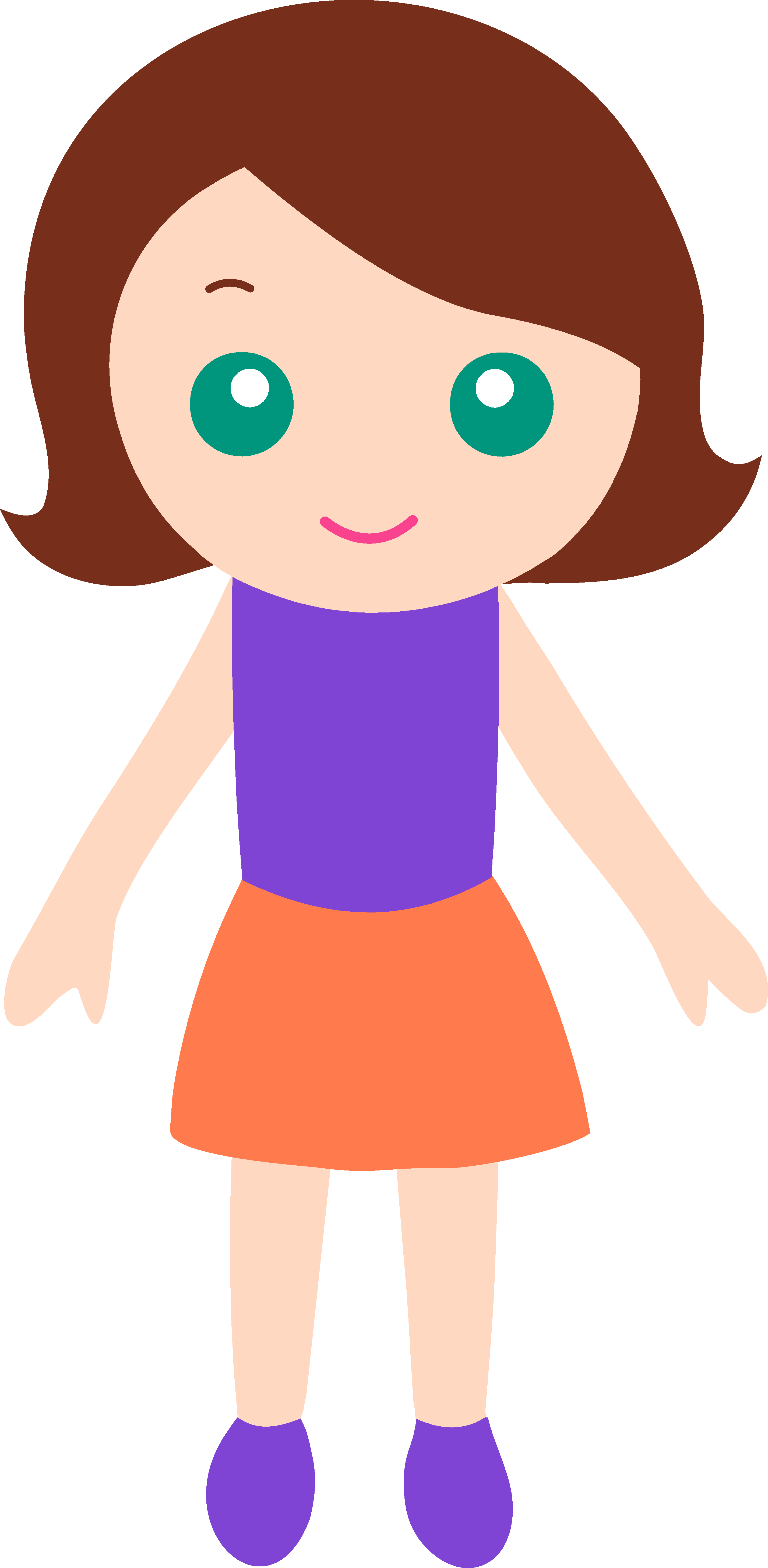 Clipart 20 year old girl standing.