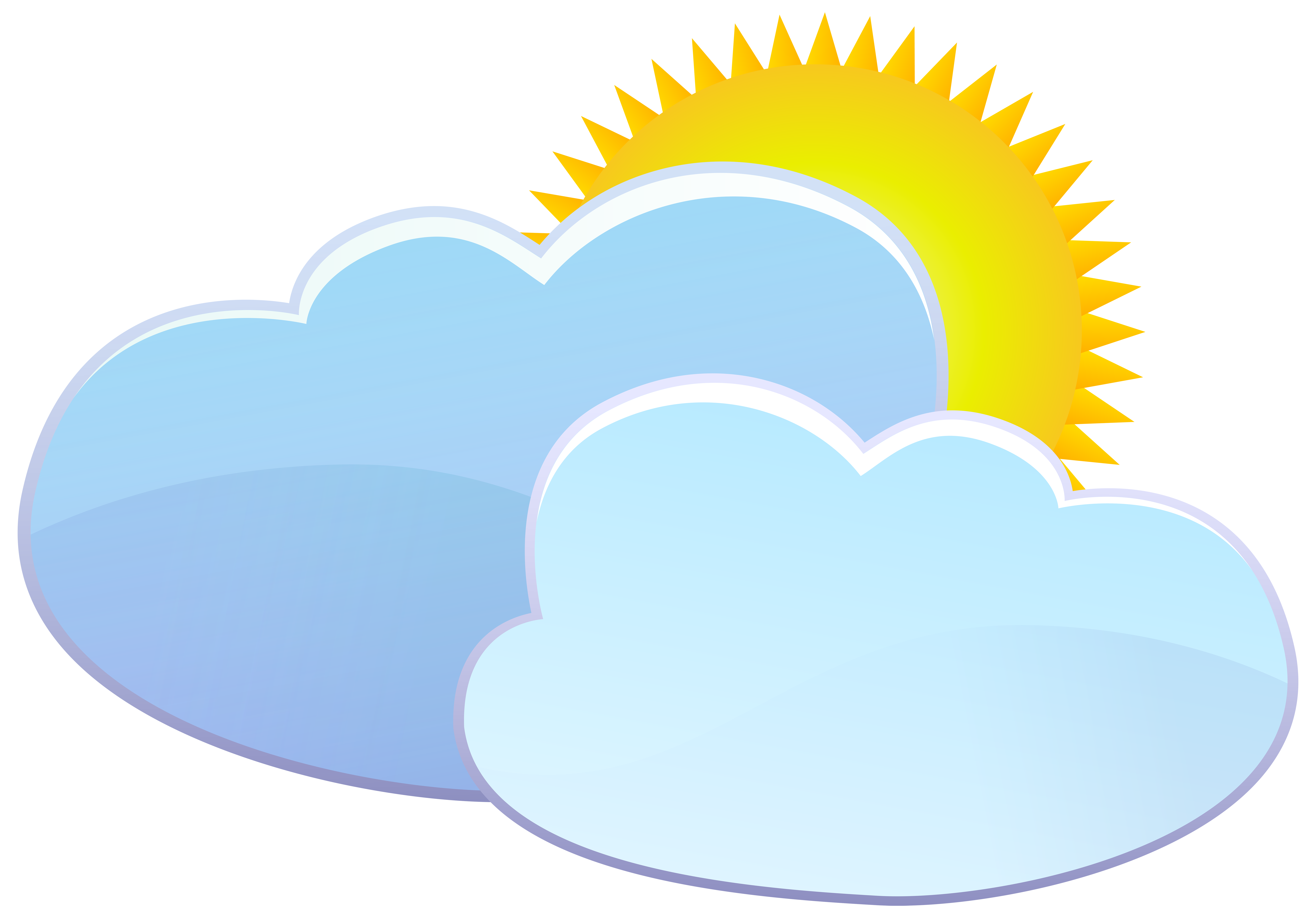 Clouds and Sun Weather Icon PNG Clip Art.