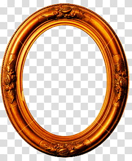 Antique Frames, oval brown wooden frame transparent.