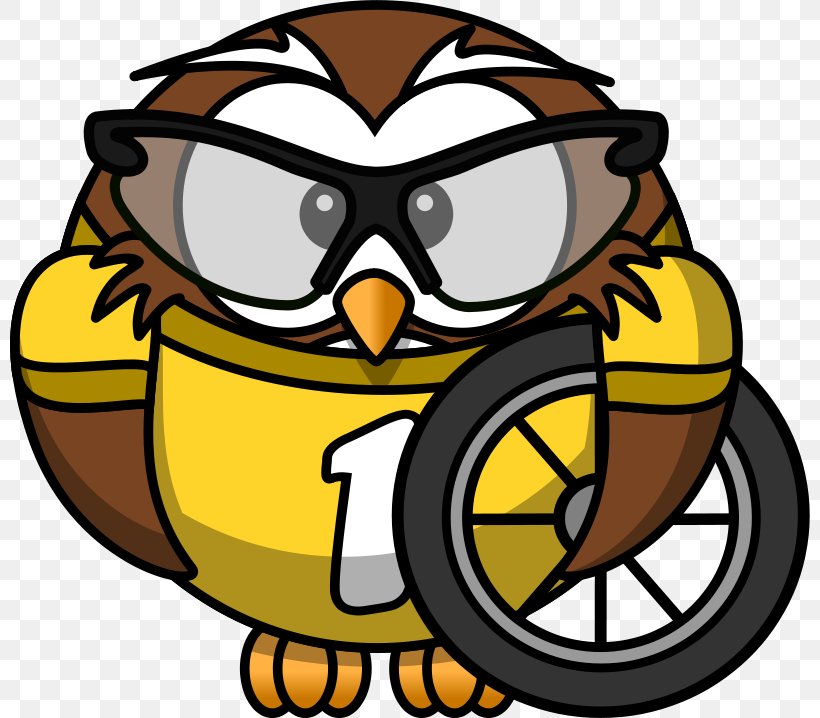 Owl Cycling Bicycle Clip Art, PNG, 800x718px, Owl, Artwork.