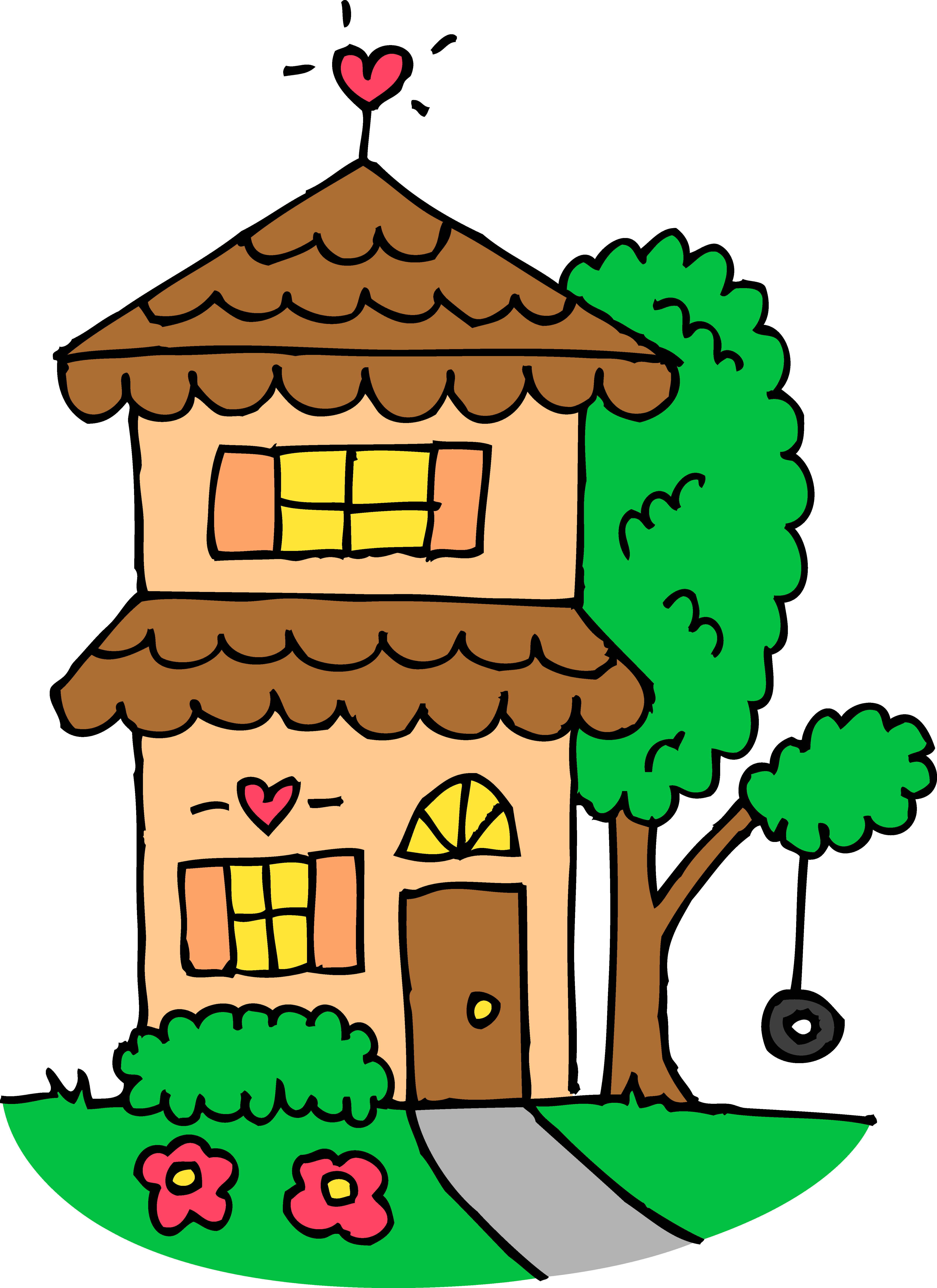 Free Cute House Clipart Image.