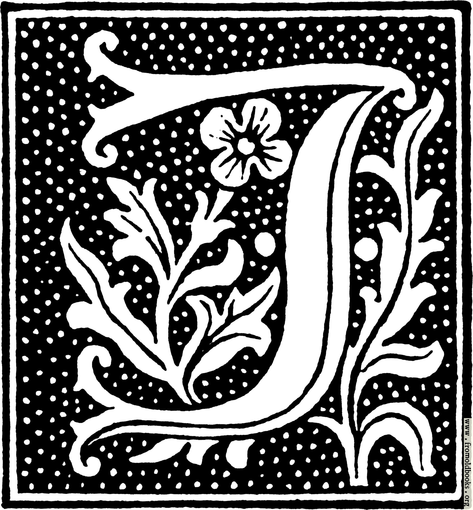 clipart: initial letter J from beginning of the 16th Century.