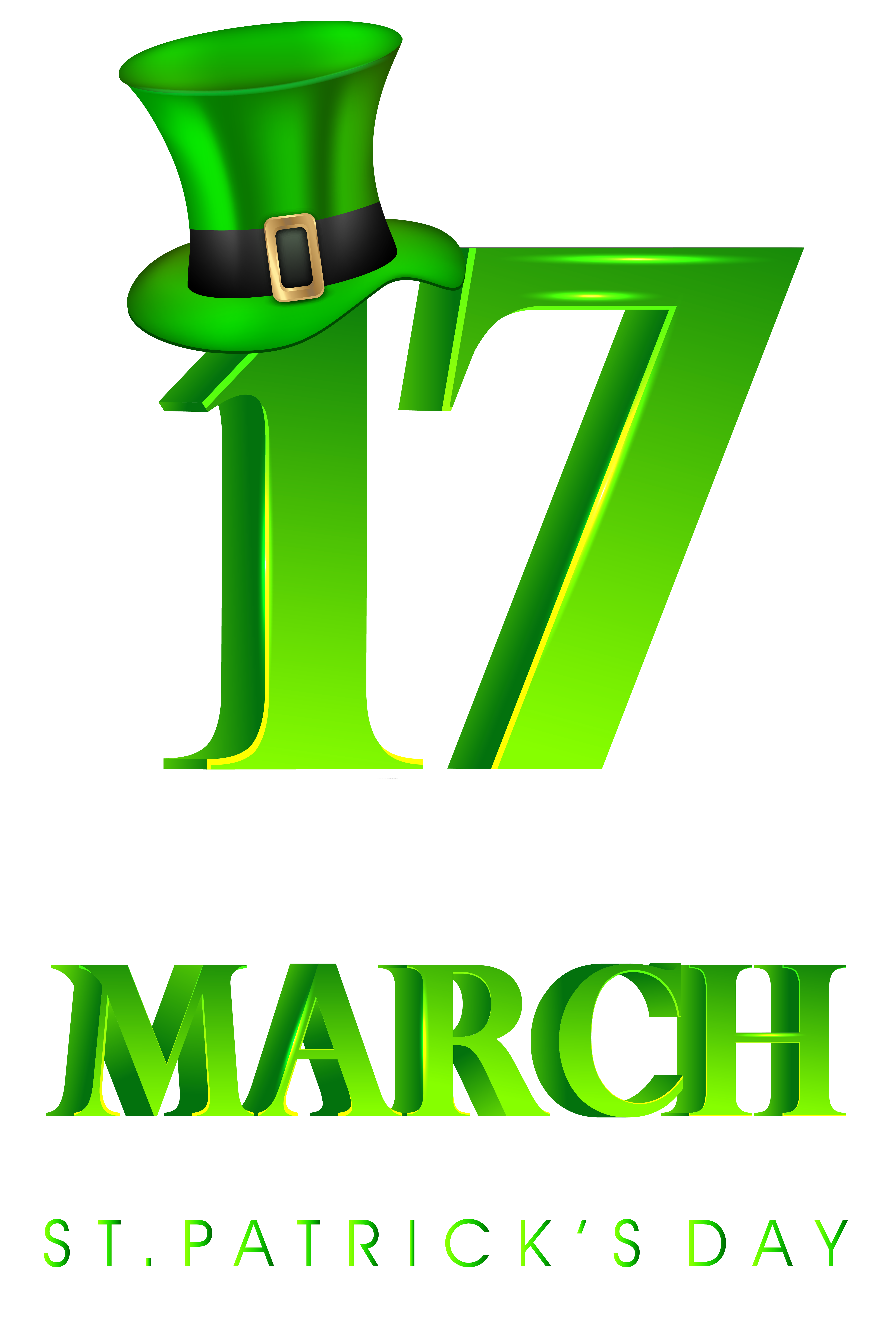 17 March St Patricks Day Transparent PNG Clip Art Image.
