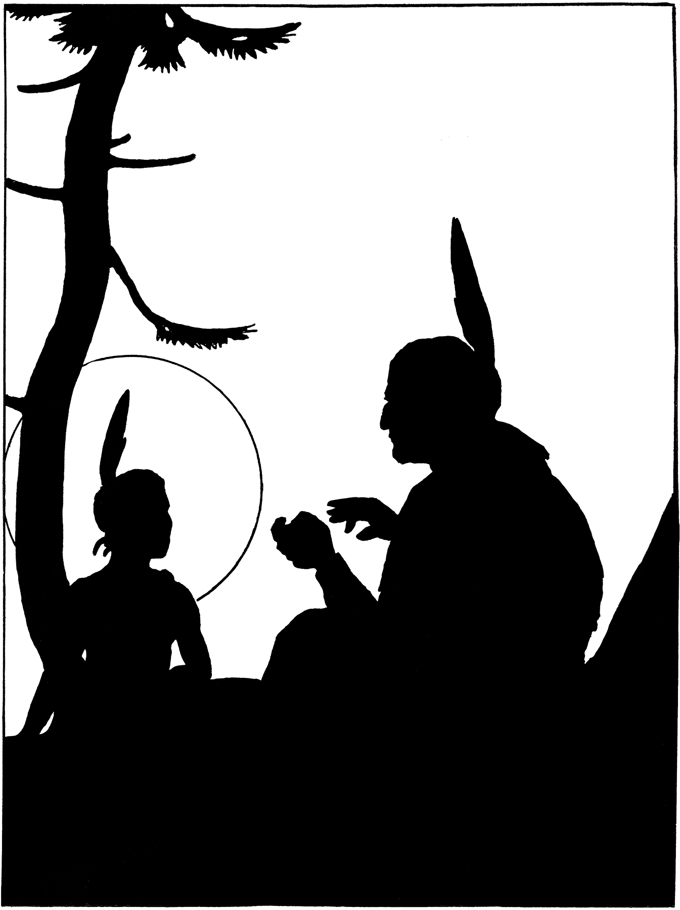 Native American Silhouette Art.