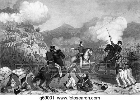 Stock Photography of 1840S September 1847 American Troops Storming.