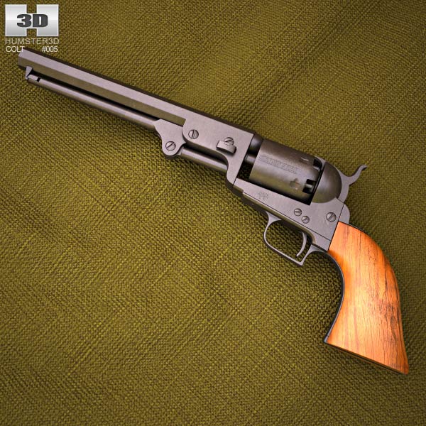Colt 1851 Navy Revolver 3D model.