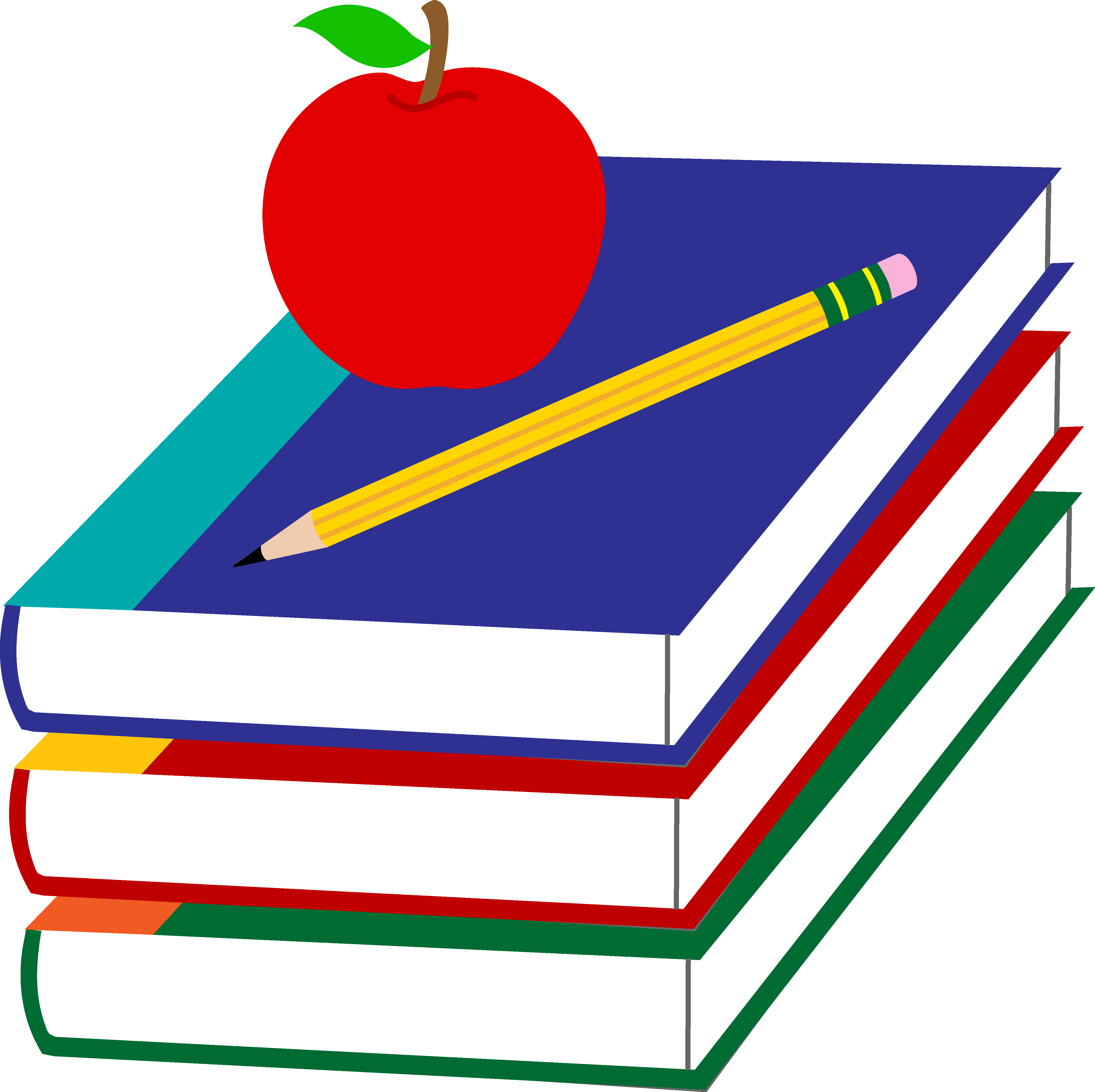 Apple And Books Clipart Clipart Best.