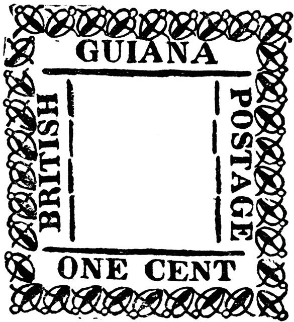British Guiana One Cent Stamp, 1862.