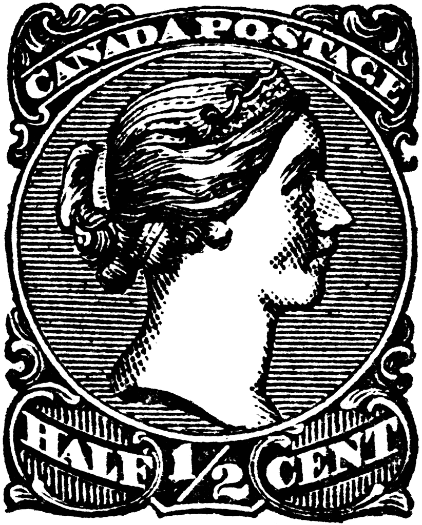Canada Half Cent Stamp, 1868.