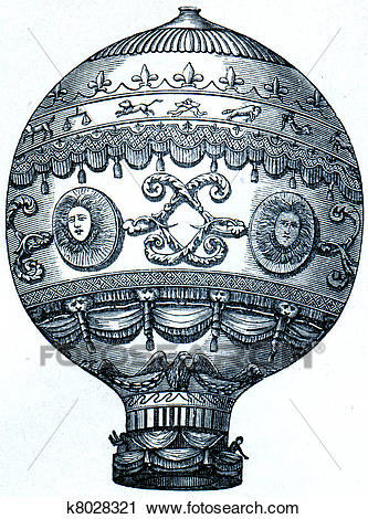 Clipart of Montgolfier balloon, 1873 k8028321.