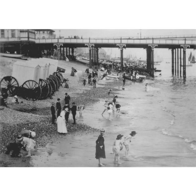 Bathing machine Sea bathing 1880s Beach.