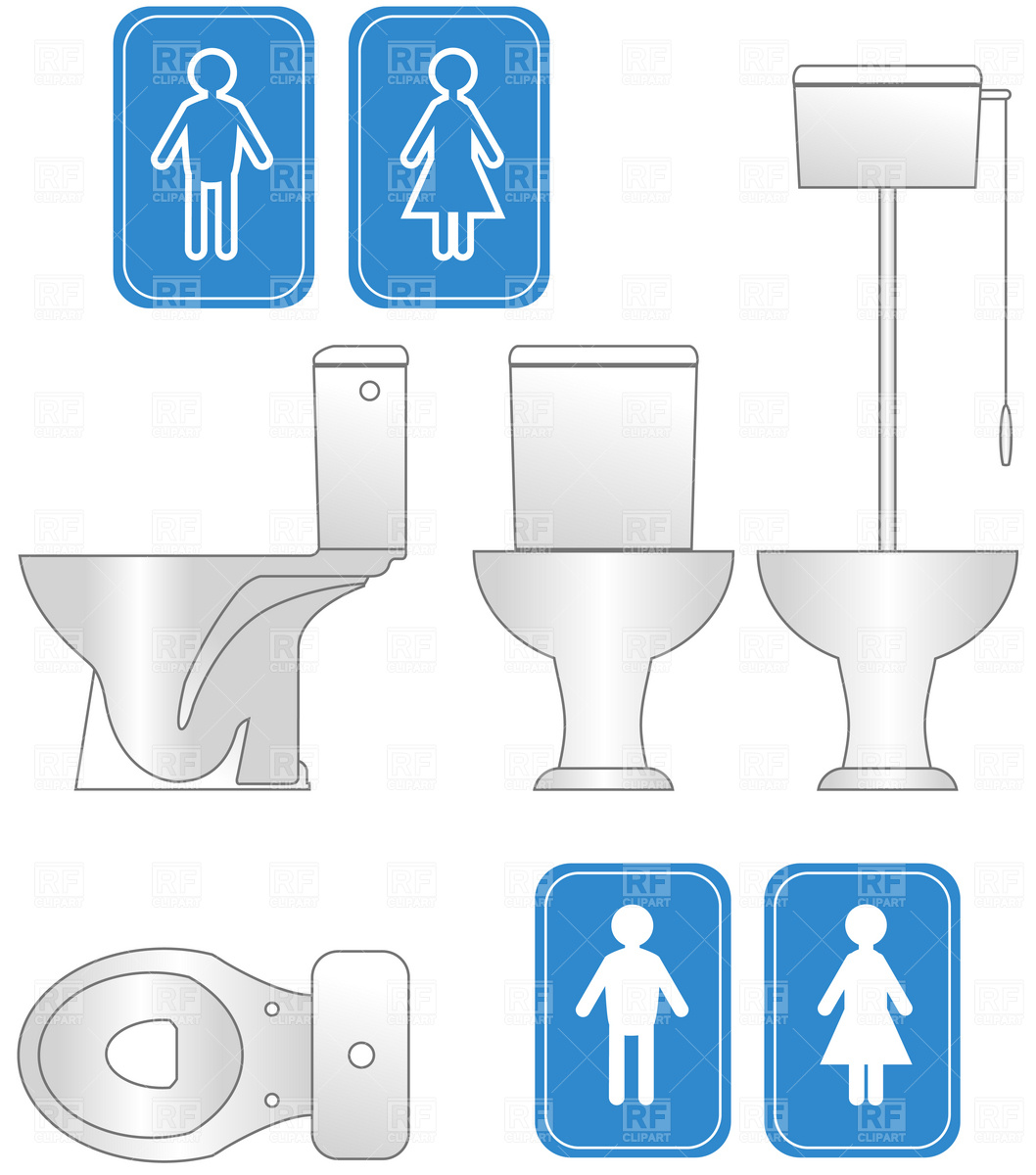WC (toilet) icons Stock Vector Image.