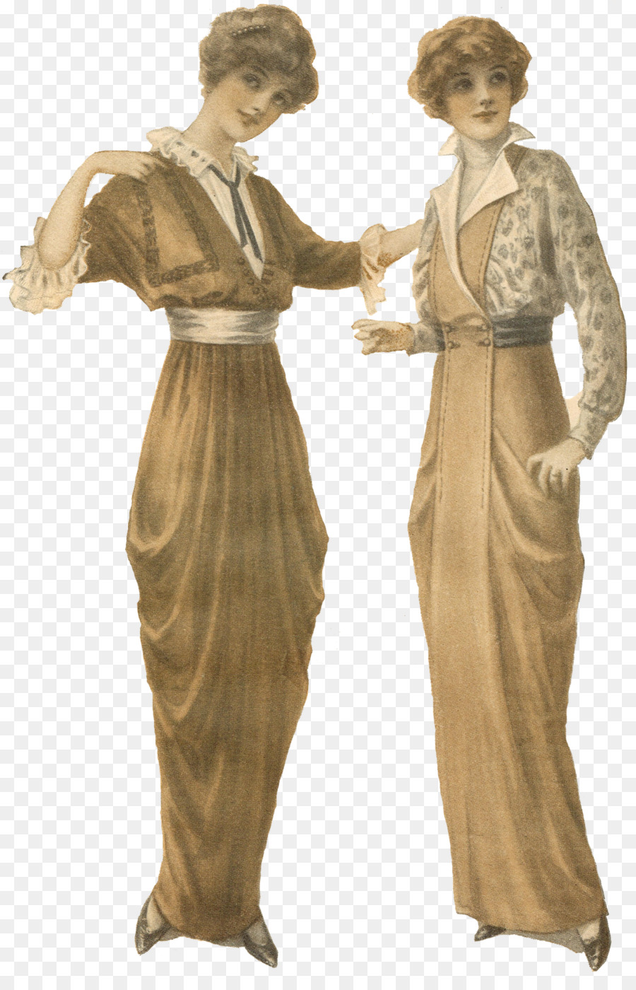 хромая юбка пуаре clipart 1900s in Western fashion clipart.