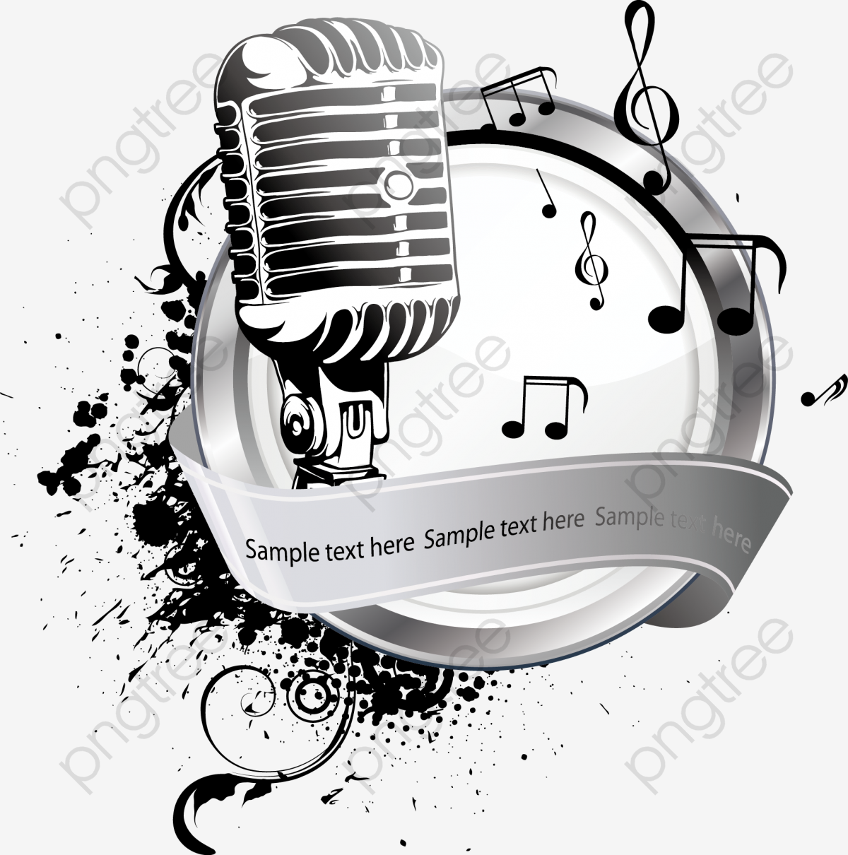 Transparent vector music PNG Format Image With Size 1902*1922.