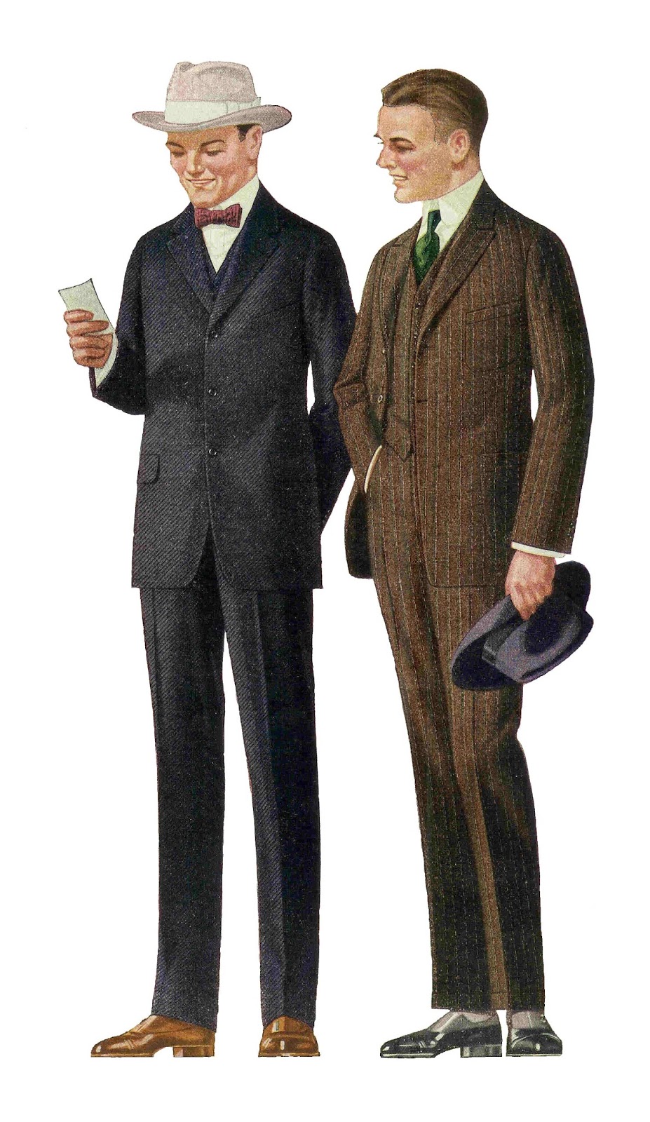 Antique Images: Free Fashion Clip Art: 1915 Men's Suits 2 Vintage.