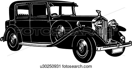 1930 car clipart black and white.