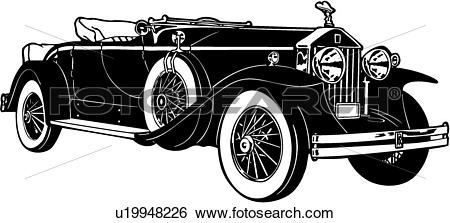 Clip Art of , 1920, 1930, 1931, automobile, car, classic, rolls.