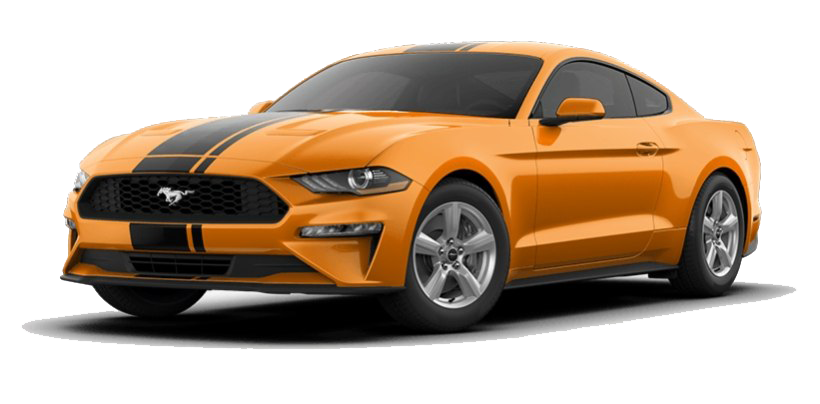 Orange Ford Mustang PNG Clipart.